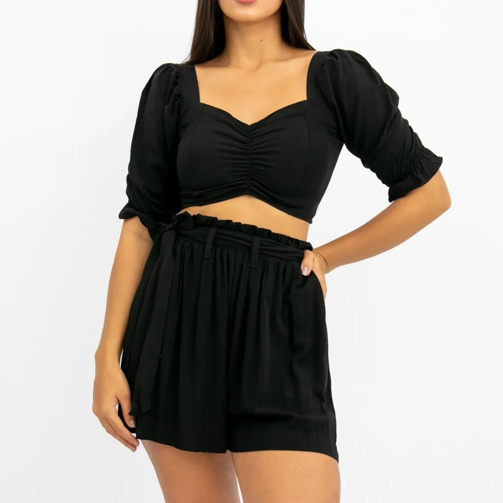 Conjunto Top Short Paloma - Preto