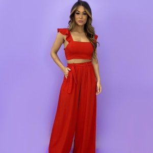 Conjunto Pantalona Samira - Vermelho - Image 1