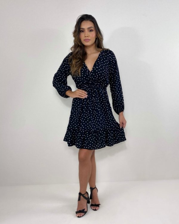 Vestido Lavínia - Poá Fundo Preto - Imagem 4