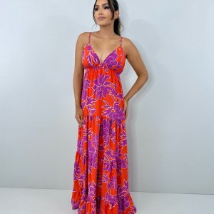 Vestido Sophia - Floral Fundo Laranja - Image 2