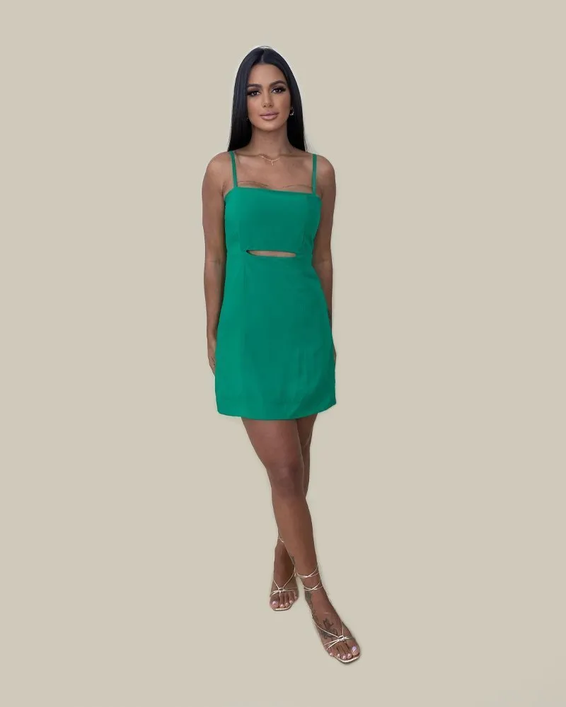Vestido Naiane - Verde Bandeira