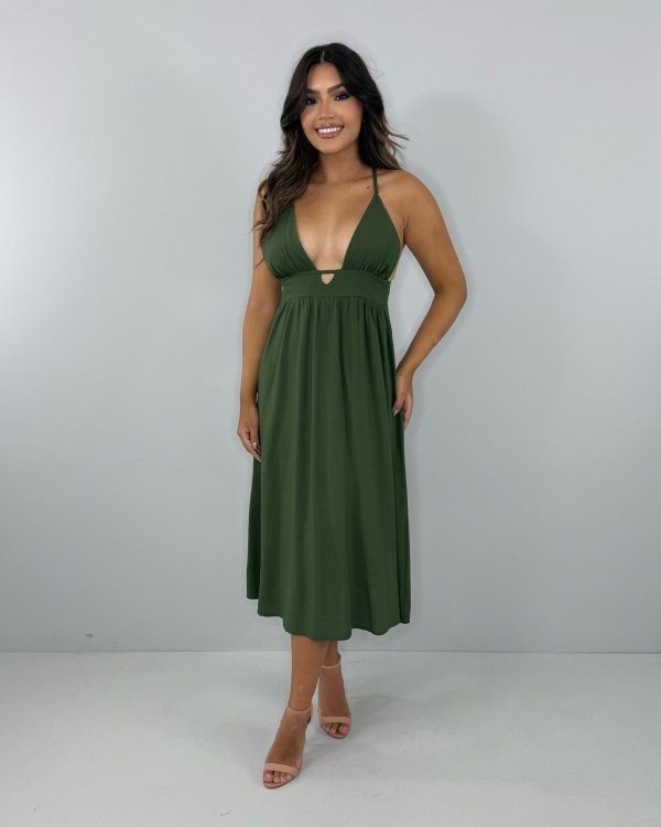 Vestido Heloína - Verde Militar