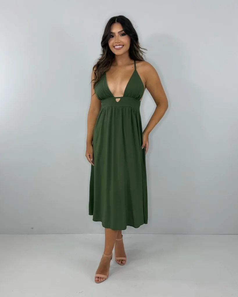 Vestido Heloína - Verde Militar