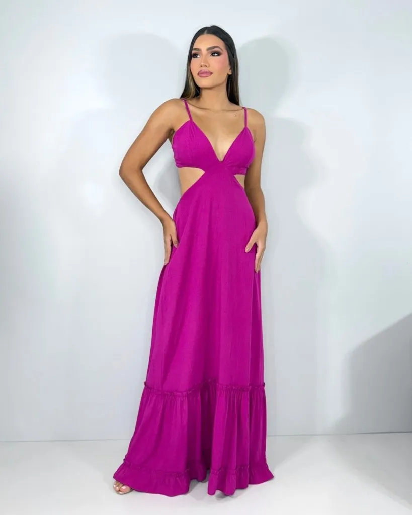 Vestido Launa - Fúcsia