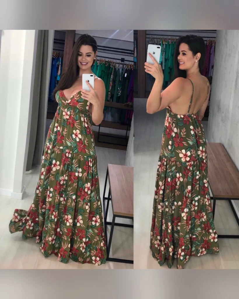 Vestido Sophia - Floral Fundo Verde