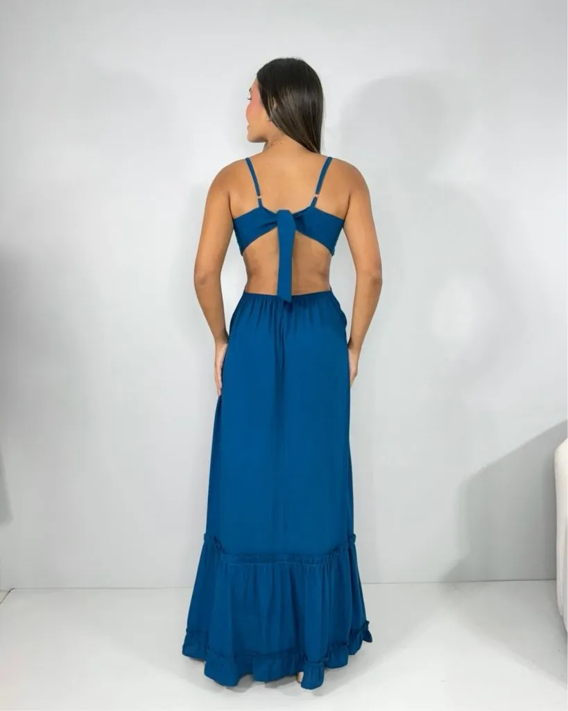 Vestido Launa - Azul Petróleo, foto 3