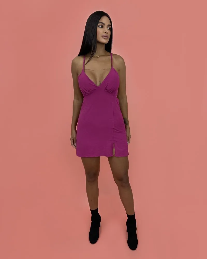 Vestido Elisângela - Fúcsia
