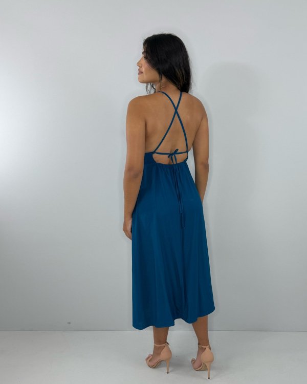 Vestido Heloína - Azul Petróleo - Imagem 3