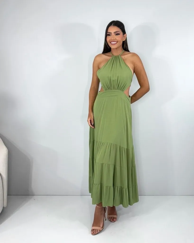Vestido Estefane - Folhagem