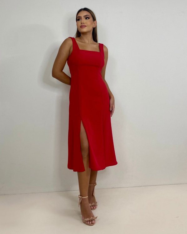 Vestido Roberta - Vermelho - Imagem 4