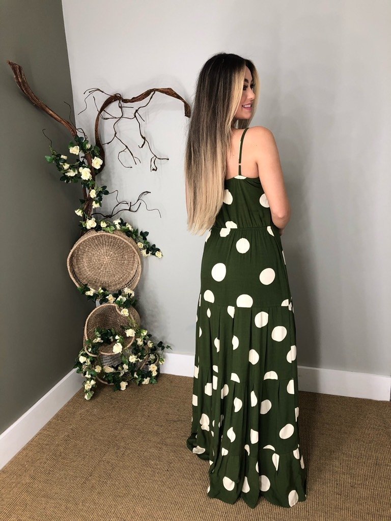Vestido Camila - Poá Verde - Image 1