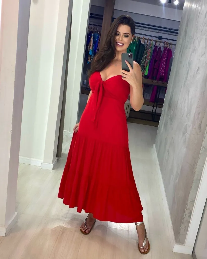 Vestido Camila Midi - Vermelho