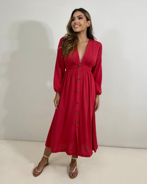 Vestido Clara - Vermelho - Imagem 4