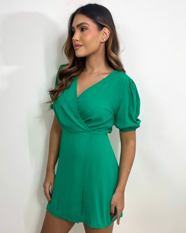 Vestido Érica Manga Princesa - Verde Bandeira - Imagem 2