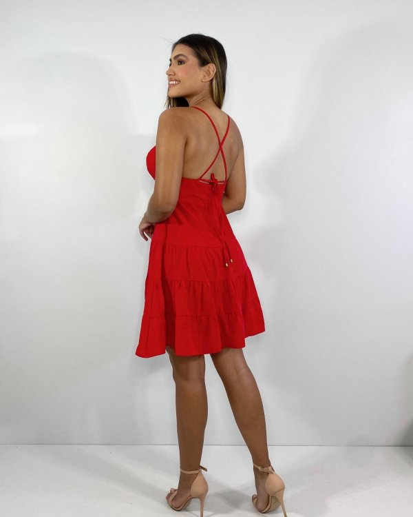 Vestido Chloe - Vermelho - Imagem 3