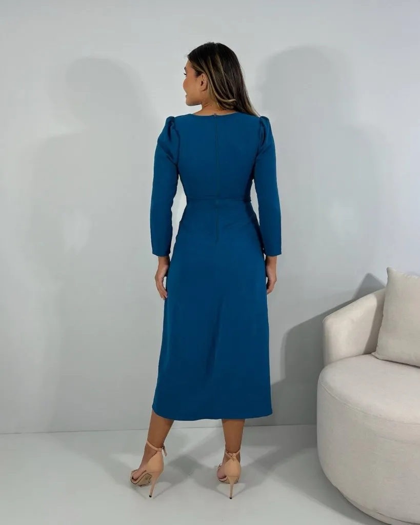 Vestido Monalisa - Azul Petróleo