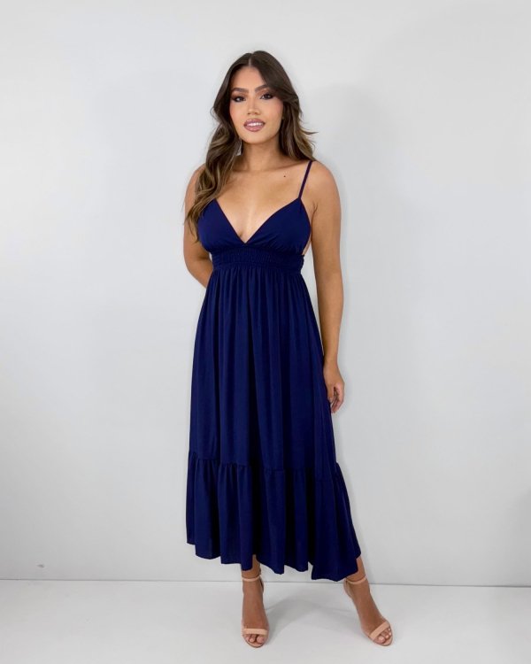 Vestido Beatriz - Azul Marinho