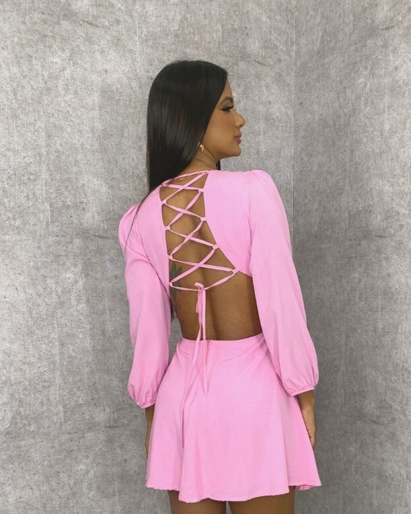 Vestido Leona - Rosa Bebê - Imagem 2