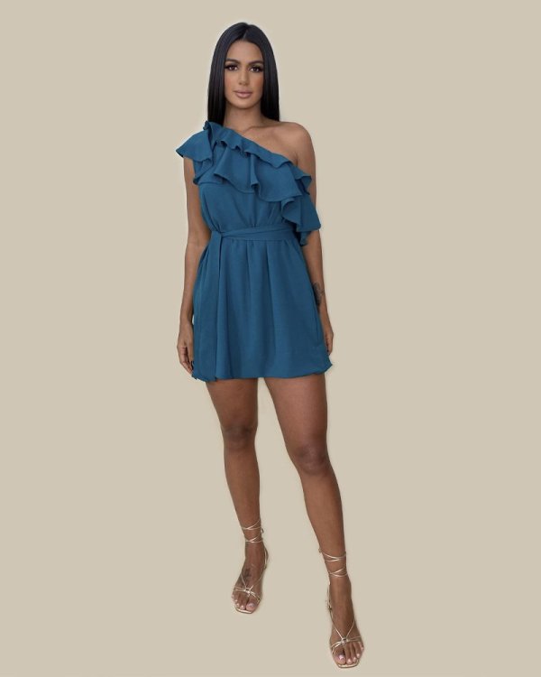 Vestido Lorrane - Azul Petróleo