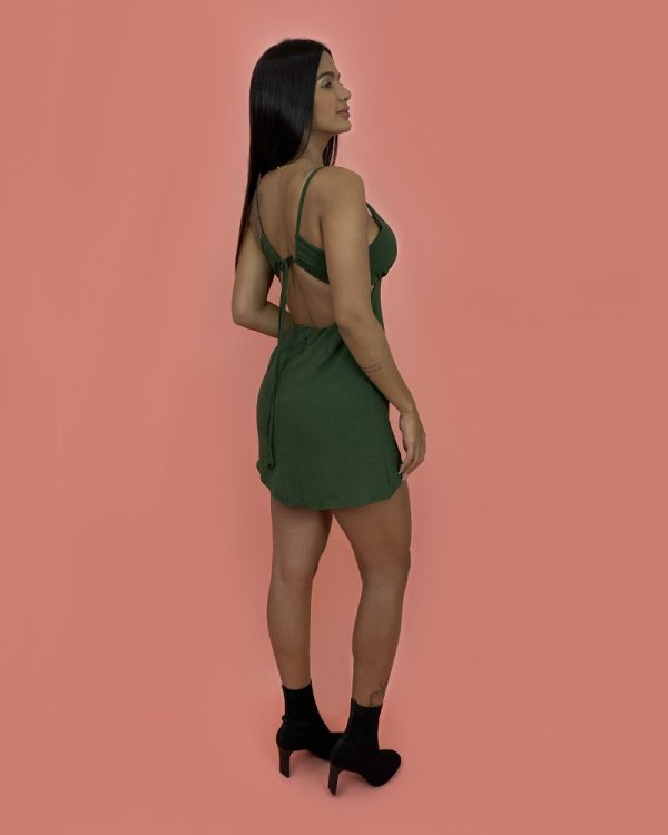 Vestido Elisângela - Verde Militar - Imagem 2