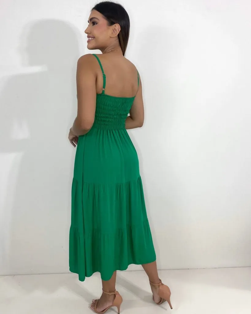 Vestido Jéssica Midi - Verde Bandeira, foto 3