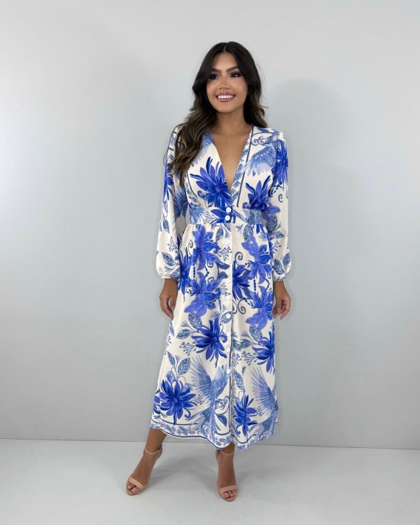 Vestido Clara - Estampa Azul - Imagem 7