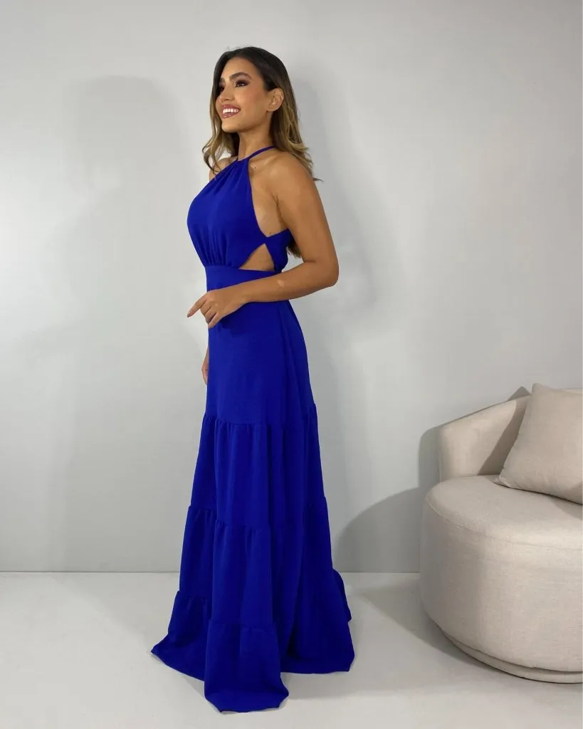 Vestido Estefane Longo - Azul Royal
