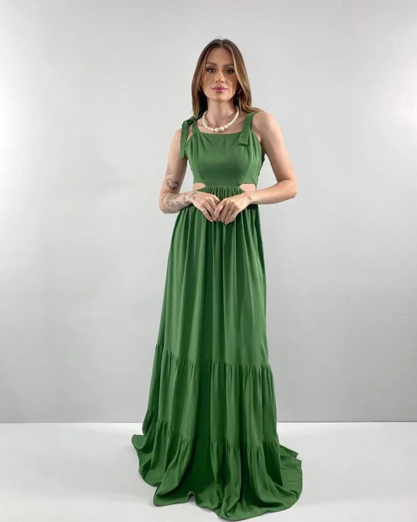 Vestido Pérola - Verde Militar
