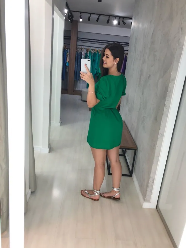 Vestido Érica Manga Princesa - Verde Bandeira, foto 5