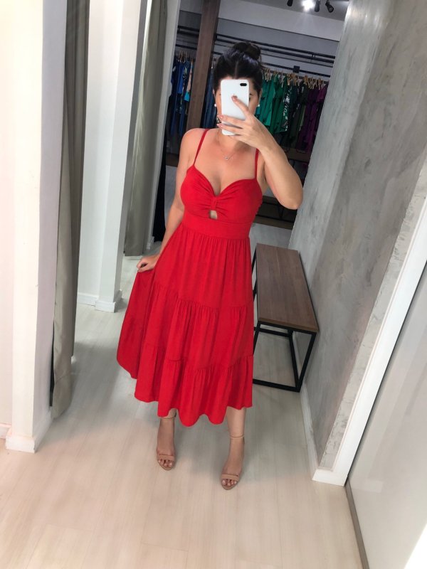Vestido Jéssica Midi - Vermelho - Imagem 2