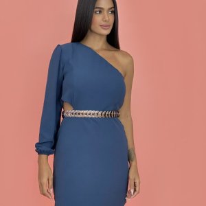 Vestido Luna em Duna - Azul Egeu - Image 1