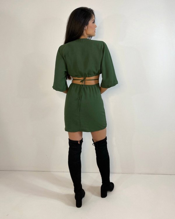 Vestido Cibele Curto - Verde Militar - Imagem 3
