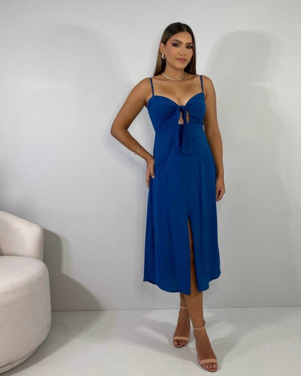 Vestido Karita - Azul Petróleo
