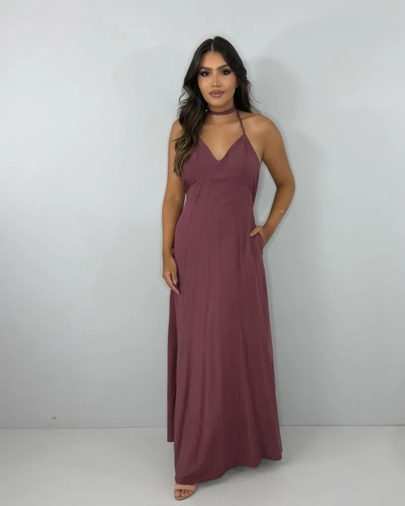 Vestido Victória - Marrom