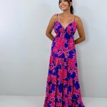 Vestido Sophia - Floral Fundo Azul