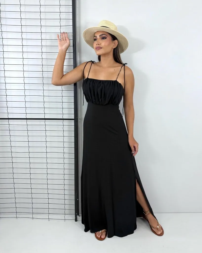 Vestido Drica Longo - Preto