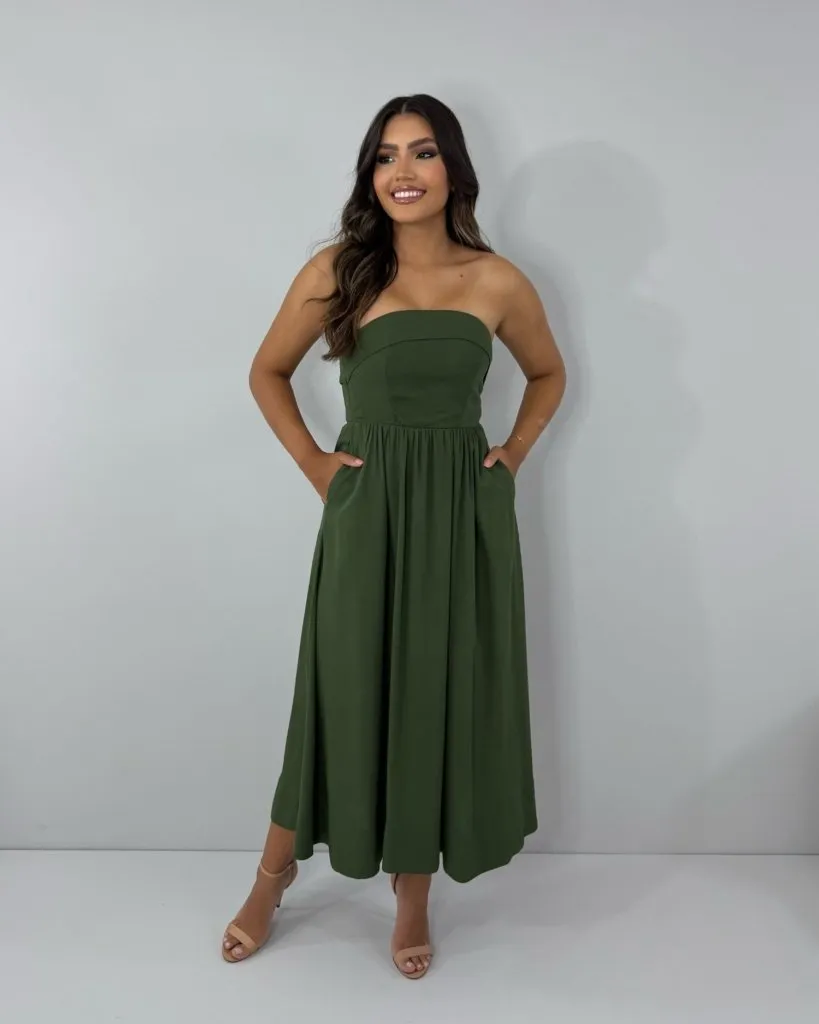 Vestido Perla - Verde Militar, foto 3