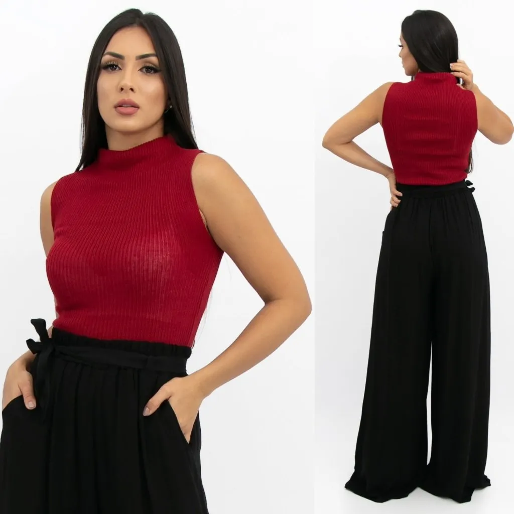 Blusa em Linha Mari - Vinho