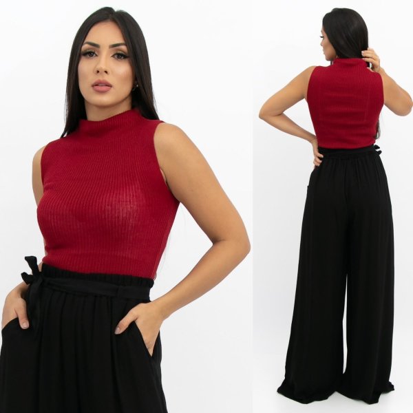 Blusa em Linha Mari - Vinho