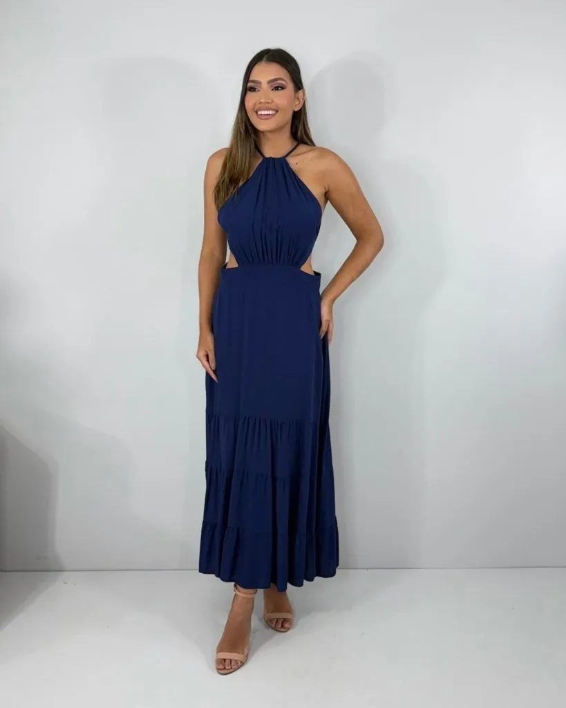 Vestido Estefane - Azul Marinho