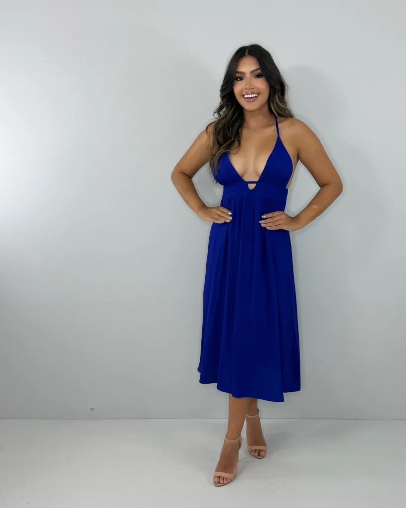 Vestido Heloína - Azul Royal