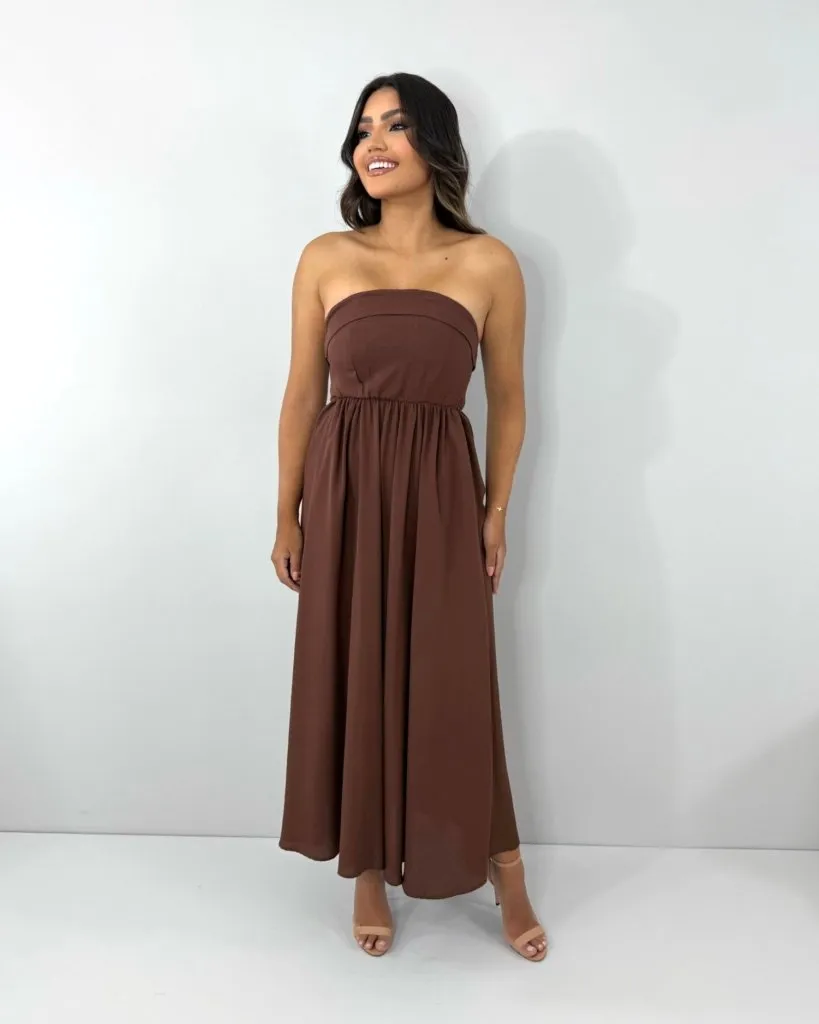 Vestido Perla - Marrom