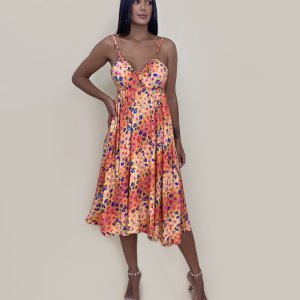 Vestido Ashley - Floral Animal Print Amarelo - Image 1