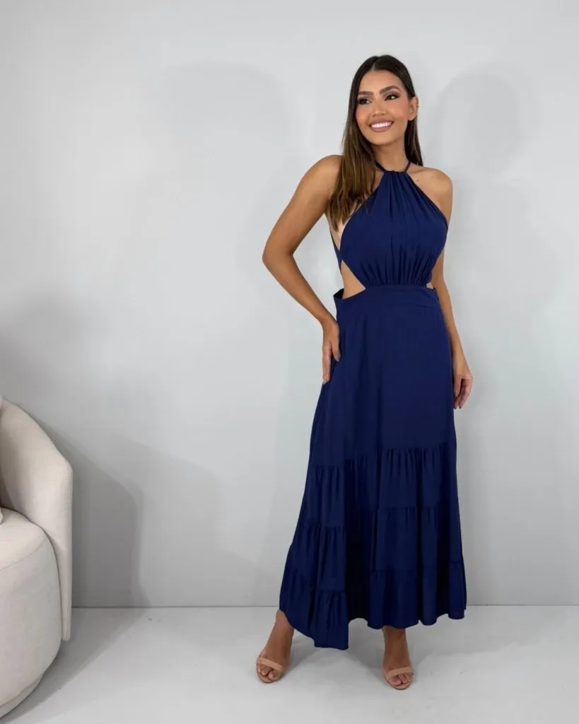 Vestido Estefane - Azul Marinho