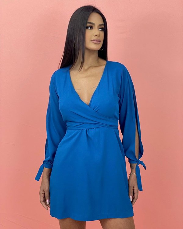 Vestido Marília - Azul Petróleo - Imagem 2