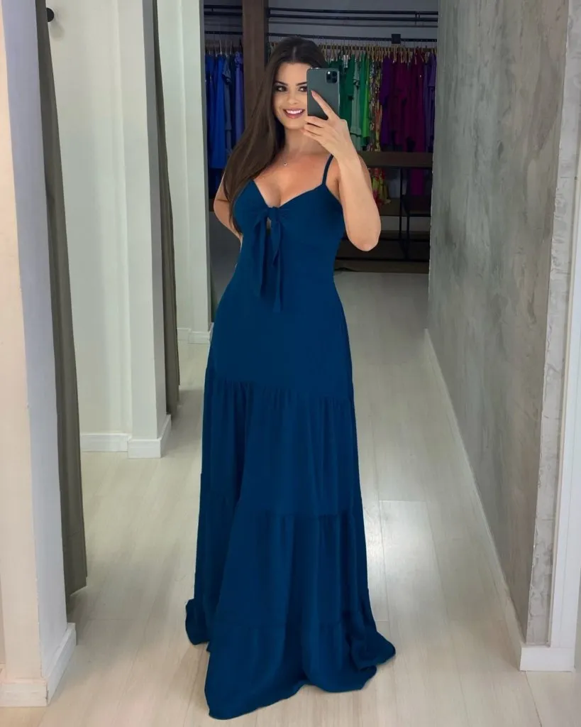 Vestido Camila - Azul Petróleo