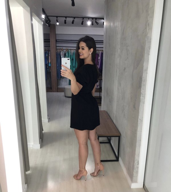 Vestido Érica Manga Princesa - Preto - Imagem 6
