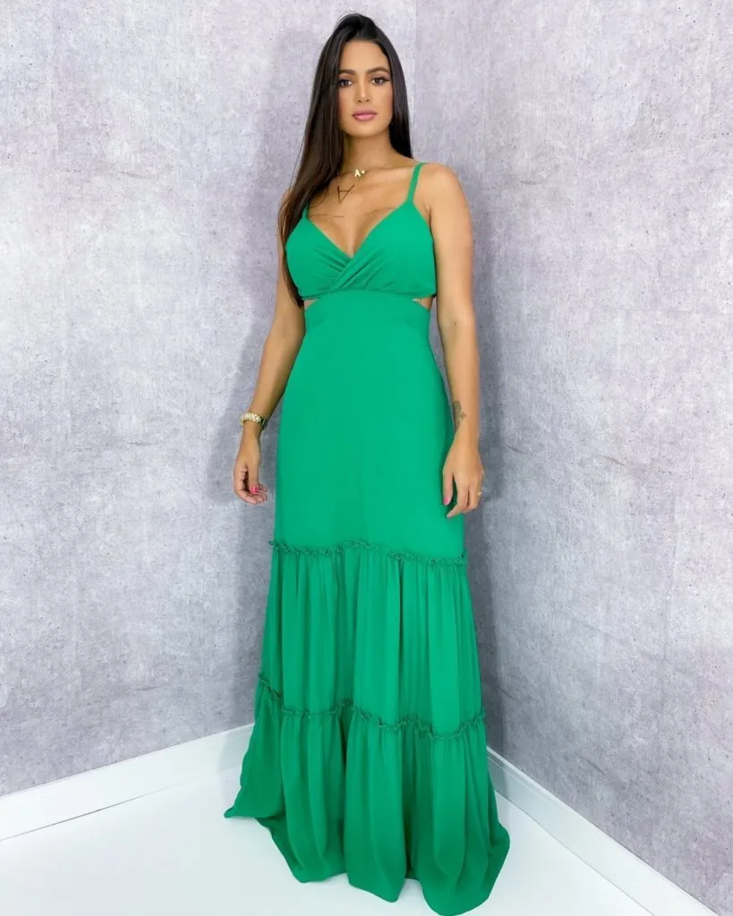 Vestido Laise - Verde Bandeira