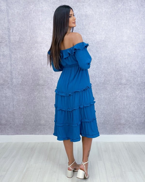 Vestido Angélica - Azul Petróleo - Imagem 3