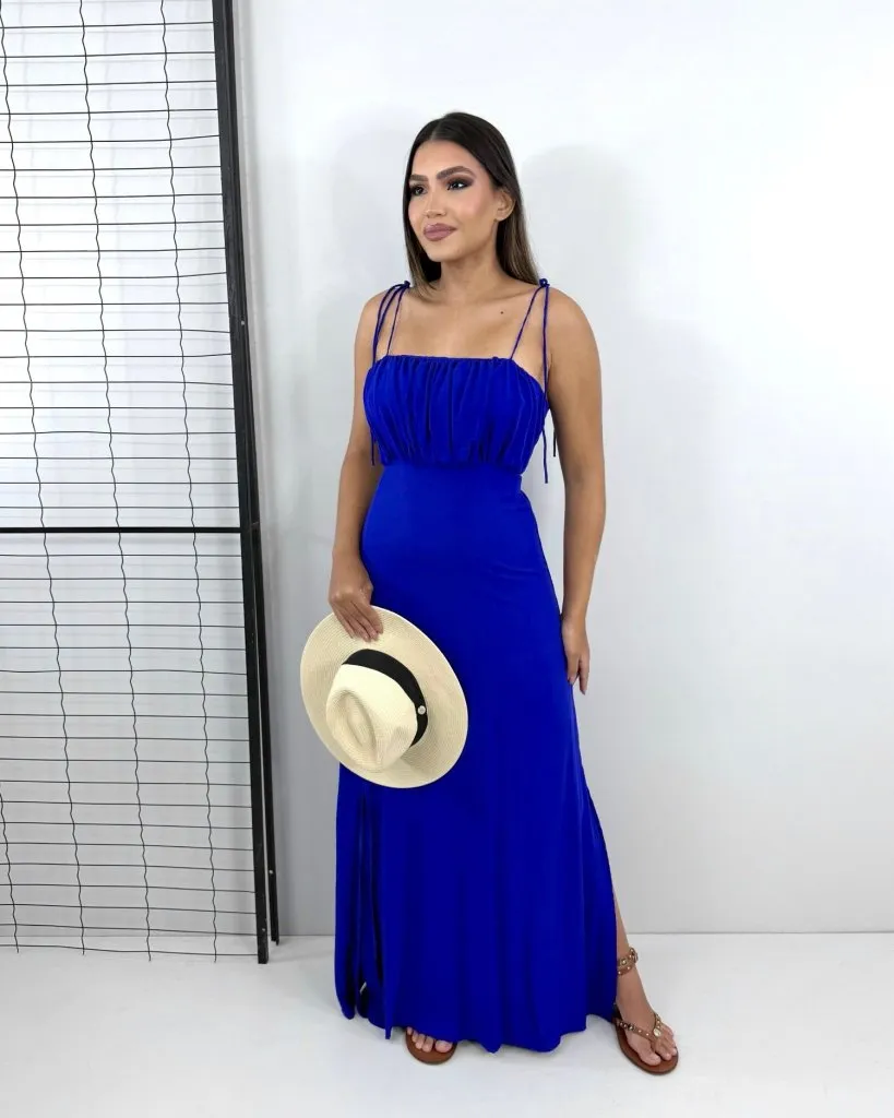 Vestido Drica Longo - Azul Royal, foto 3